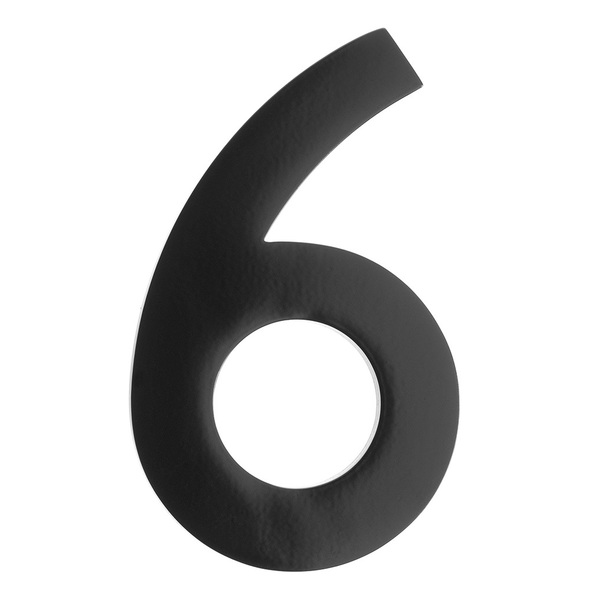 Architectural Mailboxes Brass 4 inch Floating House Number Black 6 3582B-6